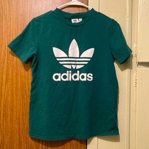 Adidas Orgional Trefoil Embroidered Army Green T-Shirt Women Size Medium